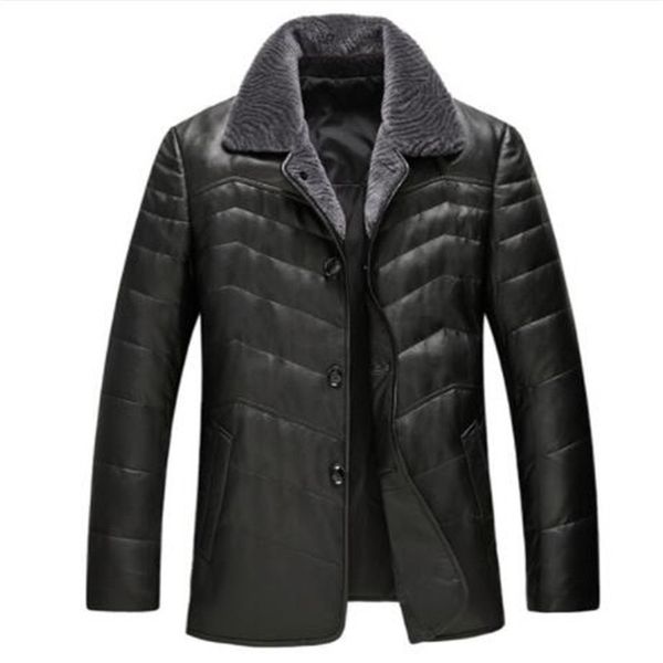 new winter genuine leather jacket for men sheepskin down jacket real wool collar black coat man jaqueta couro kj567
new winter genuine leather jacket for men sheepskin down jacket real wool collar black coat man jaqueta couro kj567