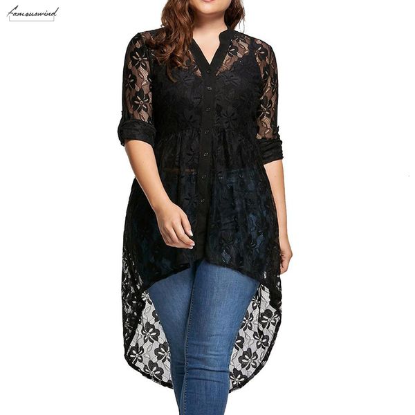 plus size blouse solid py women v neck long sleeve lace shirt perspective button long sleeve up blouse female, White
plus size blouse solid py women v neck long sleeve lace shirt perspective button long sleeve up blouse female, White