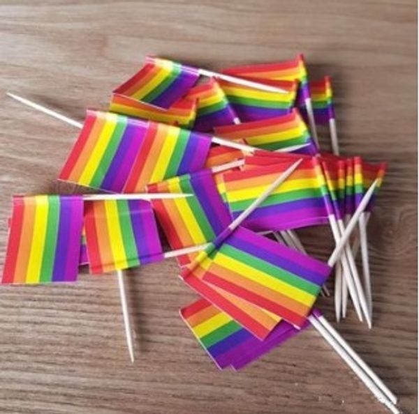 100pcs Mini Rainbow Toothpick Flag Lesbian Gay Pride Flag Banner Colorful Rainbow Flag Cooktail Sticks&Picks Food Deco
100pcs Mini Rainbow Toothpick Flag Lesbian Gay Pride Flag Banner Colorful Rainbow Flag Cooktail Sticks&Picks Food Deco