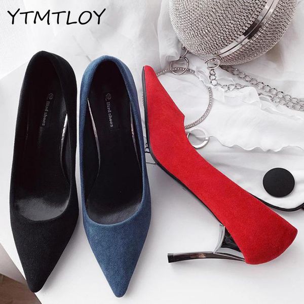 office lady shoes faux suede high heels woman shoes pointed toe dress basic pumps women zapatos taco, Black 
office lady shoes faux suede high heels woman shoes pointed toe dress basic pumps women zapatos taco, Black