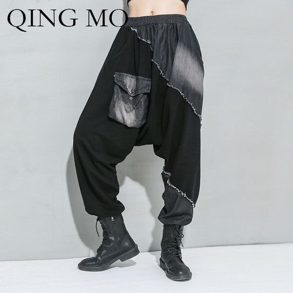 qing mo spring women vintage cross pants 2020 women high waist loose pants female casual solid zqy3177, Black;white
qing mo spring women vintage cross pants 2020 women high waist loose pants female casual solid zqy3177, Black;white