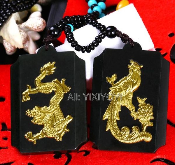 beautiful natural black green hetian jade + 18k gold chinese dragon phoenix pairs lucky pendant + necklace fine jewelry, Silver
beautiful natural black green hetian jade + 18k gold chinese dragon phoenix pairs lucky pendant + necklace fine jewelry, Silver