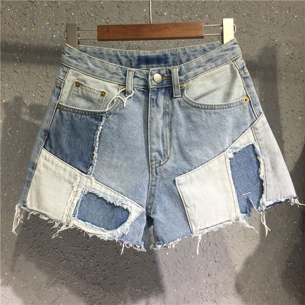 european trend summer women new spliced colour jeans shorts women's loose broad-legged pants student streetwear nancylim, Blue
european trend summer women new spliced colour jeans shorts women's loose broad-legged pants student streetwear nancylim, Blue