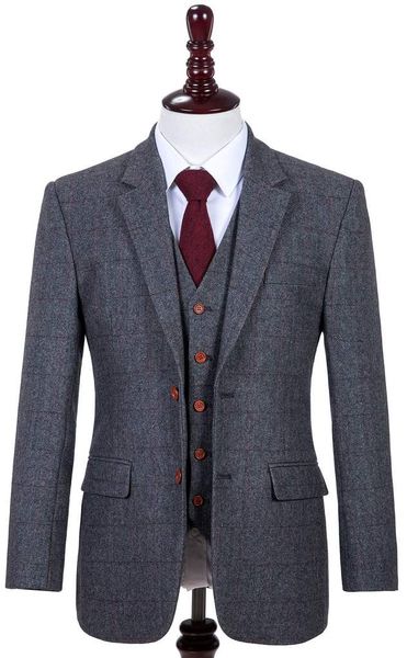 

traditional grey herringbone mens tweed suit retro gentleman style classic tweed tailor wedding suits for men, White;black