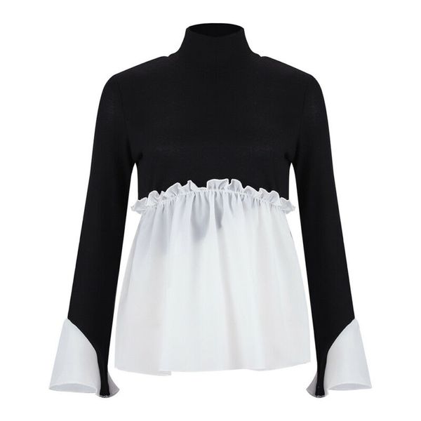 2020 new elegants women patchwork long sleeve frill ruffle ladies casual loose sweatshirt pullover autumn batwing blusas, White
2020 new elegants women patchwork long sleeve frill ruffle ladies casual loose sweatshirt pullover autumn batwing blusas, White