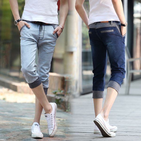 men jeans real fashion loose mid coated pockets printed jeans 2017 summer mens casual straight male drawstring denim capris, Blue
men jeans real fashion loose mid coated pockets printed jeans 2017 summer mens casual straight male drawstring denim capris, Blue