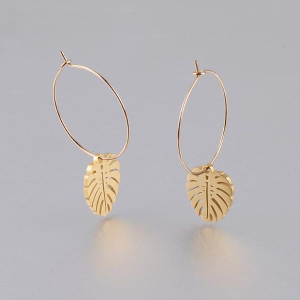 fine4u e189 stainless steel hoop leaf drop earrings fashion leaf dangle earrings for women girls, Silver
fine4u e189 stainless steel hoop leaf drop earrings fashion leaf dangle earrings for women girls, Silver