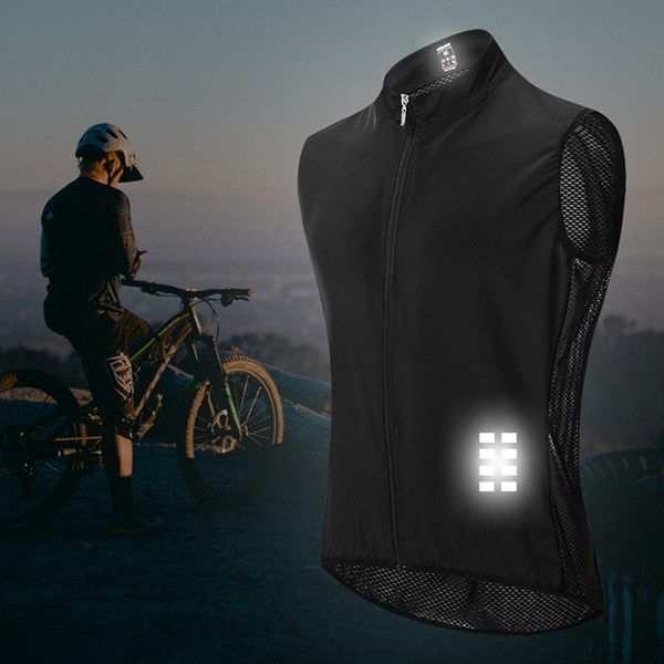 safety reflective cycling vest windproof sleeveless jacket riding motorcycle clothing for men women, Black
safety reflective cycling vest windproof sleeveless jacket riding motorcycle clothing for men women, Black
