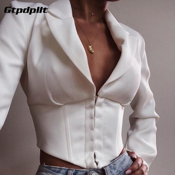 gtpdpllt deep v neck women jacket suit white long sleeve short hook jacket female outwear high street party suit coat, Black;brown
gtpdpllt deep v neck women jacket suit white long sleeve short hook jacket female outwear high street party suit coat, Black;brown