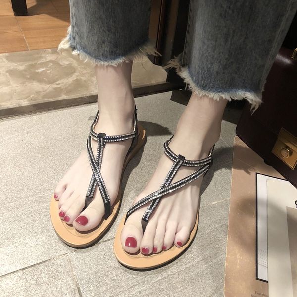 muqgew women's shoes beach sandals rhinestone strap flat shoes pu leather summer personalized fashion casual footwear lady, Black
muqgew women's shoes beach sandals rhinestone strap flat shoes pu leather summer personalized fashion casual footwear lady, Black
