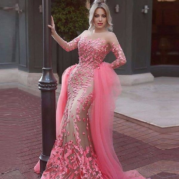 pink celebrity dress mermaid with appliques evening dress selena gomez long sleeve prom dresses tulle ing, Black
pink celebrity dress mermaid with appliques evening dress selena gomez long sleeve prom dresses tulle ing, Black