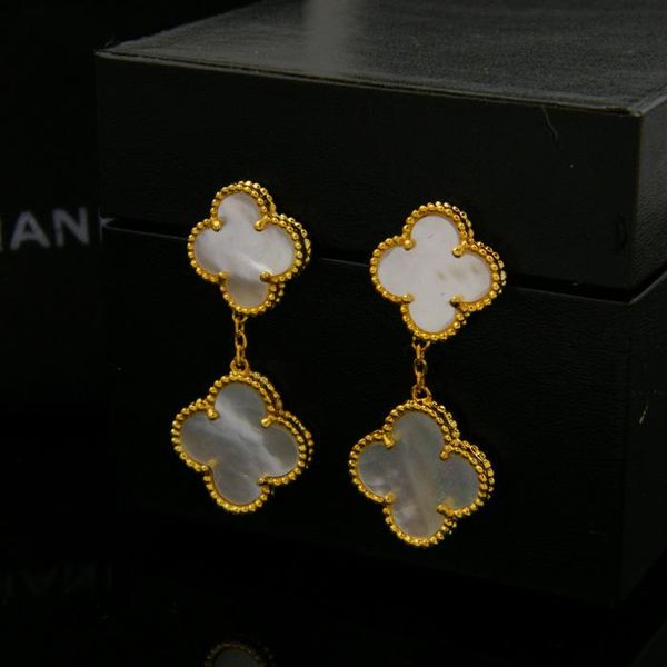 brass material paris design drop earring with double flowers and nature shell and agate stone for women earring jewelry gift brand nam, Silver
brass material paris design drop earring with double flowers and nature shell and agate stone for women earring jewelry gift brand nam, Silver
