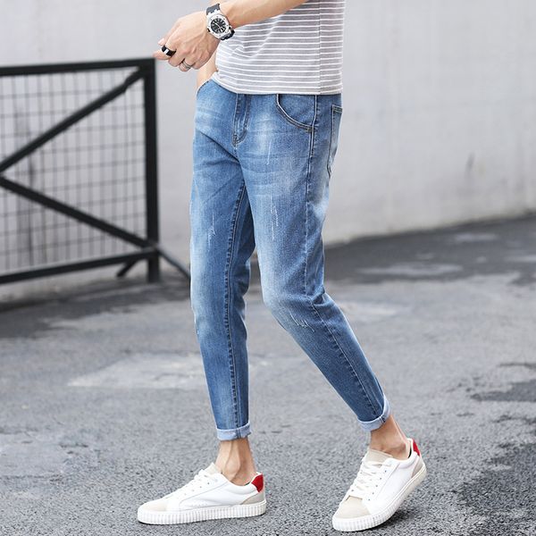 men's jeans 2021 summer fashion scratch hole ripped boys youth casual pencil pants ankle-length harem trousers, Blue
men's jeans 2021 summer fashion scratch hole ripped boys youth casual pencil pants ankle-length harem trousers, Blue