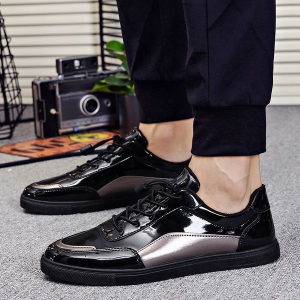 new fashion casual shoes men patent leather flats shoes comfortable men's loafers lace-up male walking size 39-44 zapatos, Black
new fashion casual shoes men patent leather flats shoes comfortable men's loafers lace-up male walking size 39-44 zapatos, Black