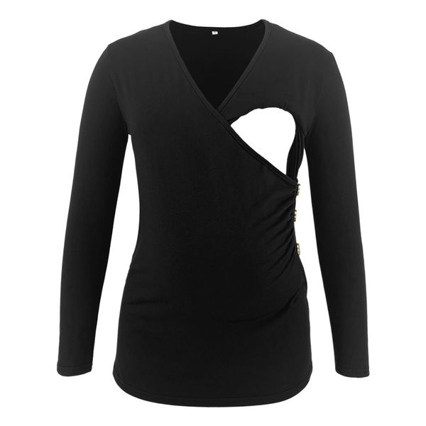 nusring women pregnant maternity v-neck long sleeve solid button camiseta lactancia maternity shirt embarazada, White
nusring women pregnant maternity v-neck long sleeve solid button camiseta lactancia maternity shirt embarazada, White