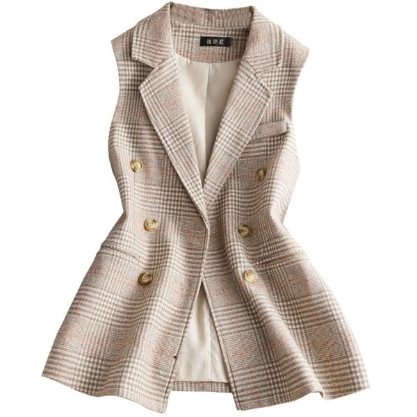 three-breasted button fashion woolen blend vests autumn winter women sleeveless jacket plus size ladies ol slim long waistcoat, Black;white
three-breasted button fashion woolen blend vests autumn winter women sleeveless jacket plus size ladies ol slim long waistcoat, Black;white