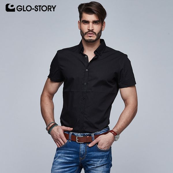 glo-story summer short sleeve formal shirts for men 2020 plus size slim fit black and white dresses shirts mcs-7884, White;black
glo-story summer short sleeve formal shirts for men 2020 plus size slim fit black and white dresses shirts mcs-7884, White;black