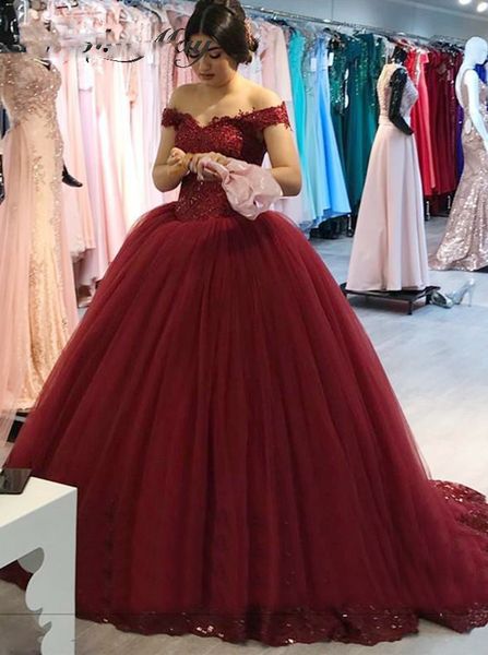 sweet 15 birthday burgundy quinceanera dresses ball gown off the shoulder lace appliques beaded cinderella gowns 16 prom dress, Blue;red
sweet 15 birthday burgundy quinceanera dresses ball gown off the shoulder lace appliques beaded cinderella gowns 16 prom dress, Blue;red