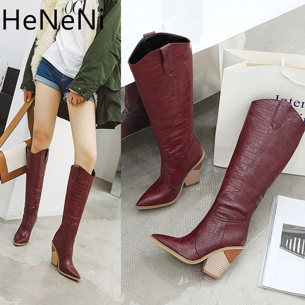 women knee high boots western cowboy boots for women long winter female shoes pointed toe cowgirl zapatos de mujer, Black
women knee high boots western cowboy boots for women long winter female shoes pointed toe cowgirl zapatos de mujer, Black