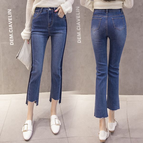 woman 2019 new skinny stretch patchwork denim pencil pants new spring summer small straight slim fit jeans plus size, Blue
woman 2019 new skinny stretch patchwork denim pencil pants new spring summer small straight slim fit jeans plus size, Blue