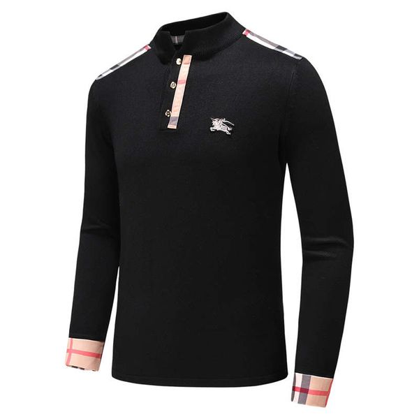 men designer long sleeve sweaters standing collar plaid brand sweaterblack color fashion mens splice casual clothings size -3xl, White;black
men designer long sleeve sweaters standing collar plaid brand sweaterblack color fashion mens splice casual clothings size -3xl, White;black