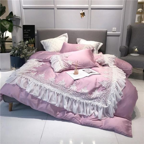 36pink romantic princess style exquisite lace embroidery 80s fine tencel bedding set duvet cover bed linen bed sheet pillowcases
36pink romantic princess style exquisite lace embroidery 80s fine tencel bedding set duvet cover bed linen bed sheet pillowcases