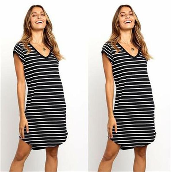summer casual v neck striped dresses designer slim knee length asymmetrical mini dresses fashion casual womens clothing, Black;gray
summer casual v neck striped dresses designer slim knee length asymmetrical mini dresses fashion casual womens clothing, Black;gray