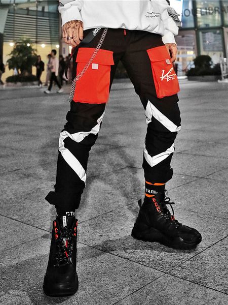 new 2018 men's fashion spring autumn pants hip hop elastic waist pants reflective streetwear night shine us size s-xl, Black
new 2018 men's fashion spring autumn pants hip hop elastic waist pants reflective streetwear night shine us size s-xl, Black