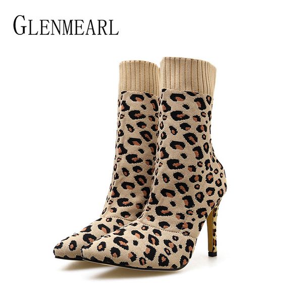 women boots winter shoes high heels leopard print woman ankle boots pointed toe slip on brand female casual shoes knitting, Black
women boots winter shoes high heels leopard print woman ankle boots pointed toe slip on brand female casual shoes knitting, Black