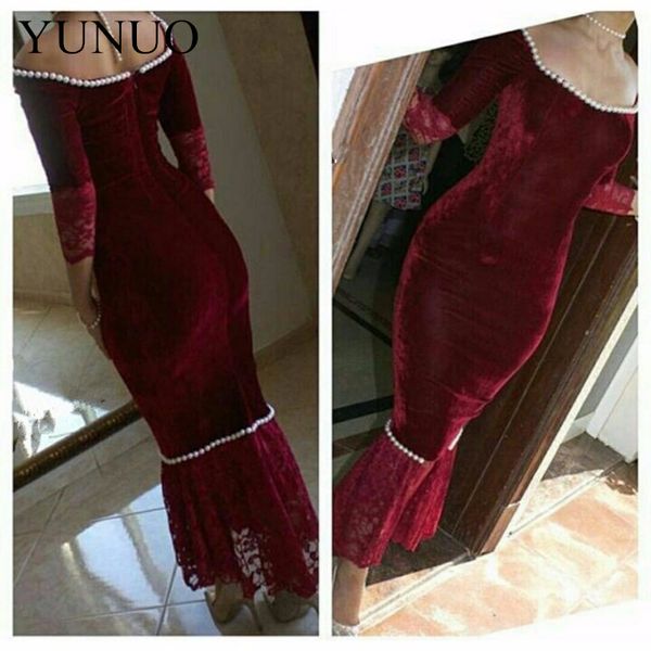 yunuo burgundy evening dresses 3/4 sleeve velvet party gown high neck pearls lace mermaid formal evening gowns dresses n33, White;black
yunuo burgundy evening dresses 3/4 sleeve velvet party gown high neck pearls lace mermaid formal evening gowns dresses n33, White;black