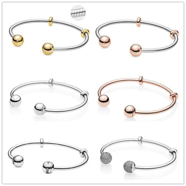 925 sterling silver rose gold moments snake chain style open bangle bracelet fit bead charm diy jewelry, Golden;silver
925 sterling silver rose gold moments snake chain style open bangle bracelet fit bead charm diy jewelry, Golden;silver