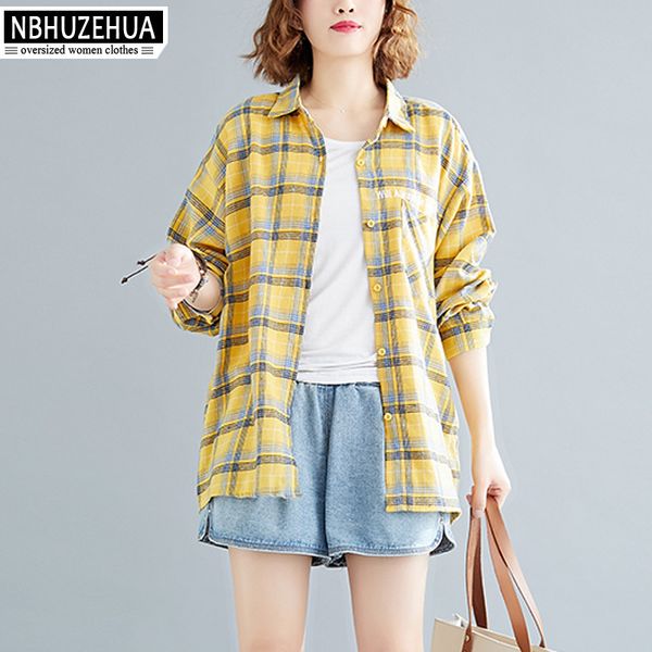 nbhuzehua women shirts long sleeve plaid blouse large size casual cotton linen korean blouse women spring 2019 4xl 5xl 19-d123, White
nbhuzehua women shirts long sleeve plaid blouse large size casual cotton linen korean blouse women spring 2019 4xl 5xl 19-d123, White