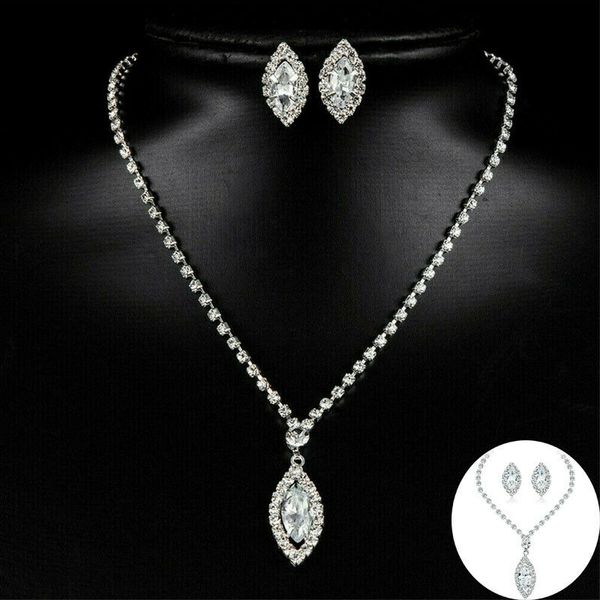 2020 fashion trend women ladies wedding evening party bride crystal jewelry luxury suit necklace earring set new gift, Silver
2020 fashion trend women ladies wedding evening party bride crystal jewelry luxury suit necklace earring set new gift, Silver