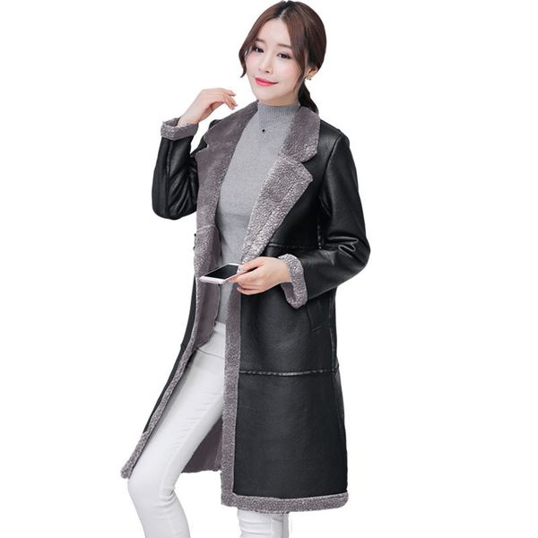 fur collar women long leather jacket coat female winter warm long sleeve plus size leather suede jacket ladies coat q816, Black
fur collar women long leather jacket coat female winter warm long sleeve plus size leather suede jacket ladies coat q816, Black