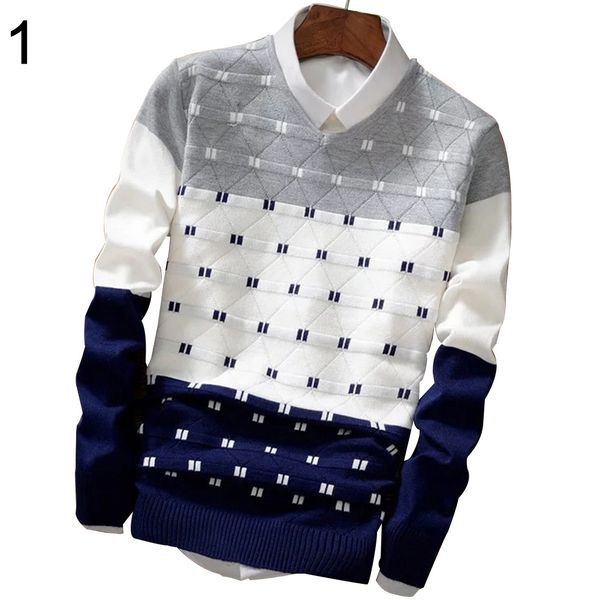 men's fashion color splicing knit pullover long sleeve sweater winter warm top, White;black
men's fashion color splicing knit pullover long sleeve sweater winter warm top, White;black