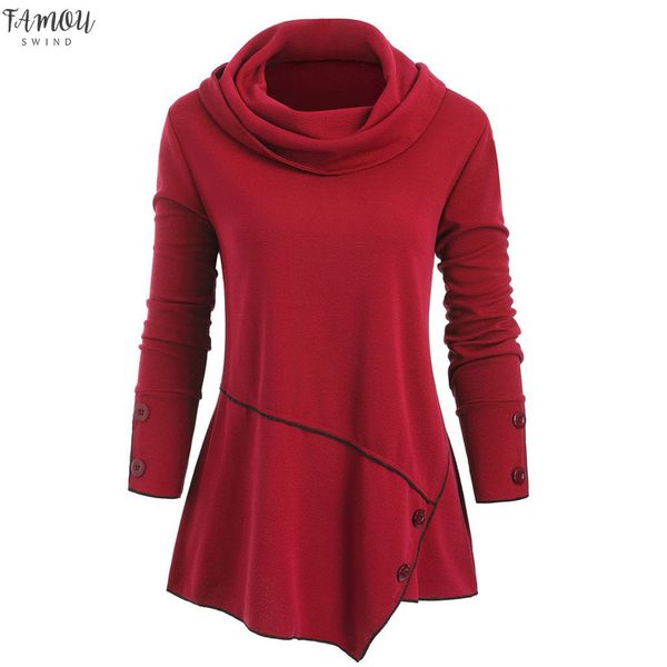 women plus size blouse cowl neck buttons asymmetric 2020 crew neck autumn winter women girls oversize, White
women plus size blouse cowl neck buttons asymmetric 2020 crew neck autumn winter women girls oversize, White