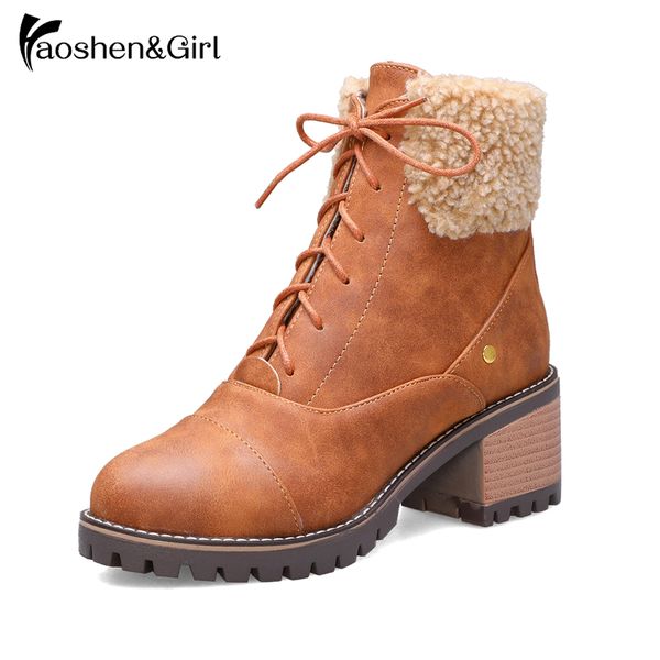 haoshen&girl winter ankle boots woman square heel shoes platform snow boots warm plush fur women's shoes size34-44, Black
haoshen&girl winter ankle boots woman square heel shoes platform snow boots warm plush fur women's shoes size34-44, Black