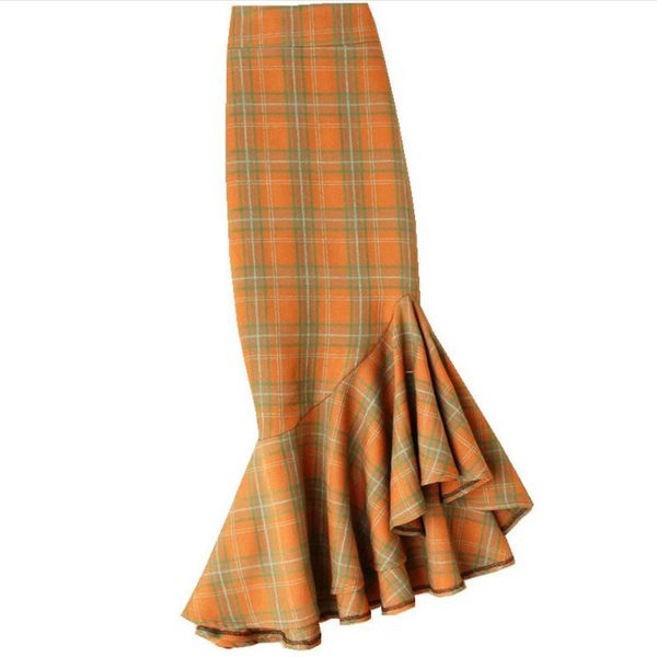 vintage plaid mermaid skirt women high waist spring autumn package hip knee-length trumpet skirt plus size, Black
vintage plaid mermaid skirt women high waist spring autumn package hip knee-length trumpet skirt plus size, Black