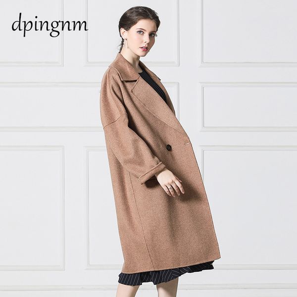 2019 autumn and winter double-sided pure cashmere coat woman jacket long loose wool suit collar new pure color cardigan, Black
2019 autumn and winter double-sided pure cashmere coat woman jacket long loose wool suit collar new pure color cardigan, Black