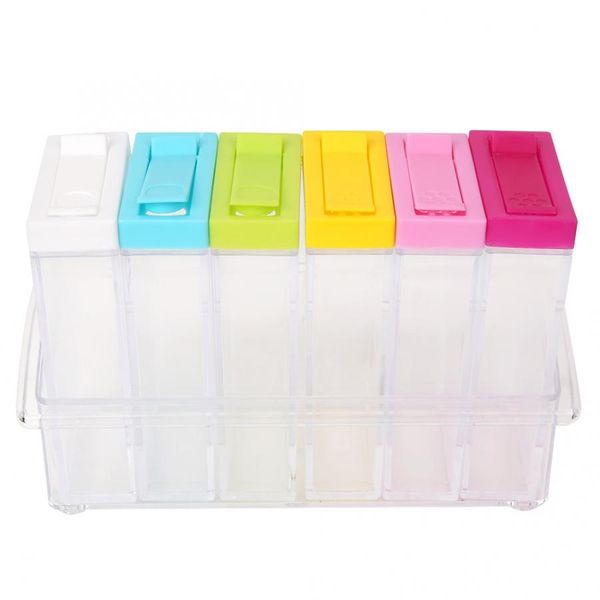 6 slots transparent seasoning box clear spice rack organizer condiment holder kitchen tools salt condiment cruet storage box
6 slots transparent seasoning box clear spice rack organizer condiment holder kitchen tools salt condiment cruet storage box
