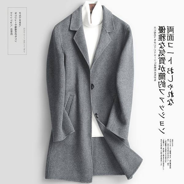 100% wool men double-sided korean jacket cashmere long coat autumn men's jackets plus size casaco masculino kj976, Black
100% wool men double-sided korean jacket cashmere long coat autumn men's jackets plus size casaco masculino kj976, Black