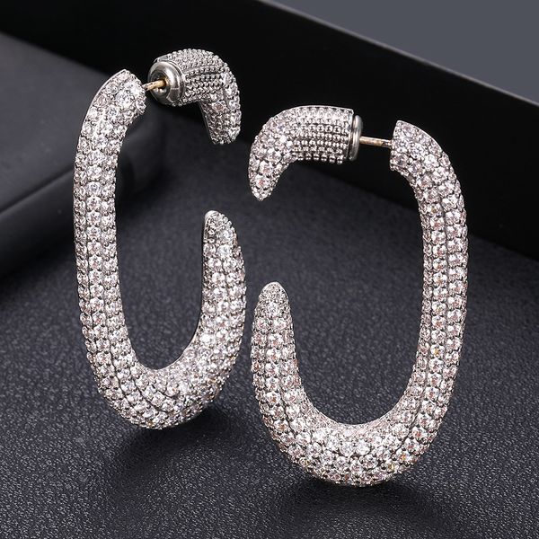 janeklly trendy geometric hoop earrings for women accessories full cubic zirconia earrings jewelry pendientes mujer moda, Golden;silver
janeklly trendy geometric hoop earrings for women accessories full cubic zirconia earrings jewelry pendientes mujer moda, Golden;silver
