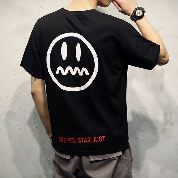 2019 new summer short-sleeved japanese off-the-shoulder cotton large size men's cloth logo print t-shirt tshirt mens, White;black
2019 new summer short-sleeved japanese off-the-shoulder cotton large size men's cloth logo print t-shirt tshirt mens, White;black