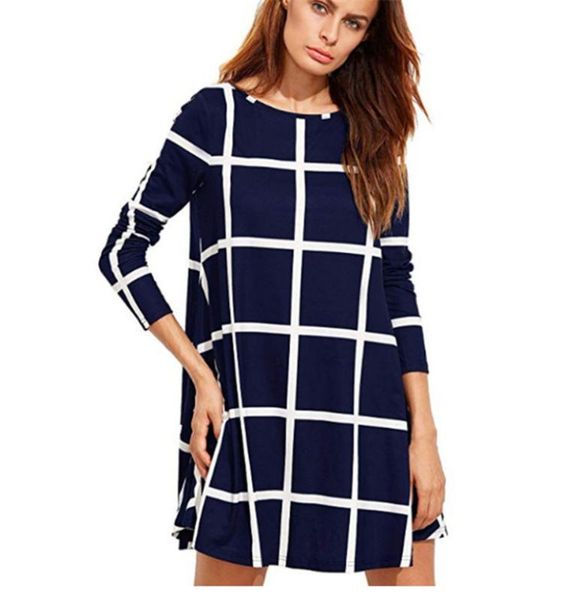 womens designer dresses crew neck long sleeve a line dresses plaid print loose, Black;gray
womens designer dresses crew neck long sleeve a line dresses plaid print loose, Black;gray