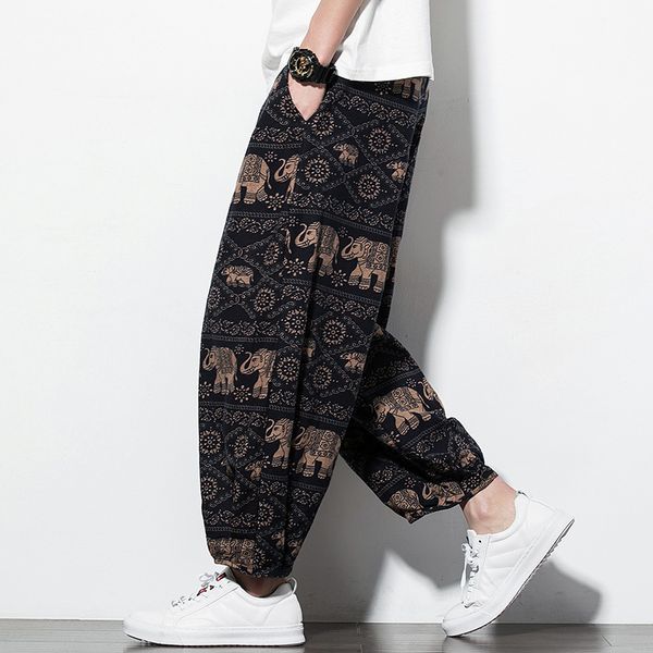 cargo pants men 2019 chinese style summer new men's loose bloomers fashion floral radish nine points casual pants, Black
cargo pants men 2019 chinese style summer new men's loose bloomers fashion floral radish nine points casual pants, Black