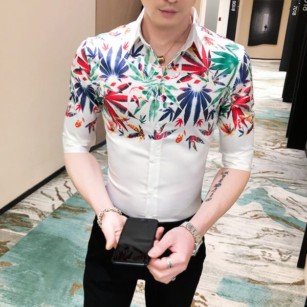 summer flower print casual men shirr hailf sleeve slim fit hawaiian shirts camisa masculina streetwear nightclub bar blusa homme, White;black
summer flower print casual men shirr hailf sleeve slim fit hawaiian shirts camisa masculina streetwear nightclub bar blusa homme, White;black