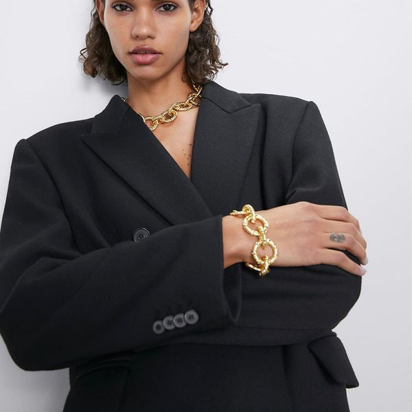 new fashion ins luxury designer multi circular geometric golden link chain bracelet for woman girls 20cm, Black
new fashion ins luxury designer multi circular geometric golden link chain bracelet for woman girls 20cm, Black