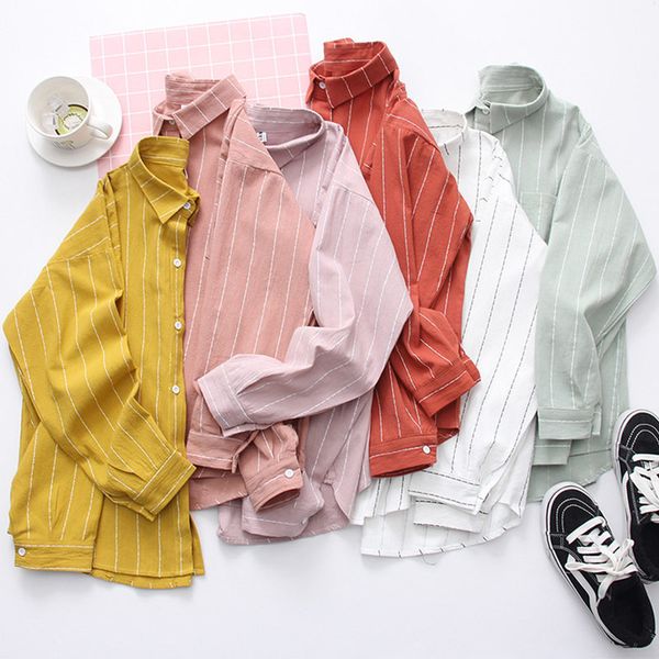 striped long sleeve womens and blouse turn down collar button students shirt women 2019 autumn casual preppy female shirts, White
striped long sleeve womens and blouse turn down collar button students shirt women 2019 autumn casual preppy female shirts, White
