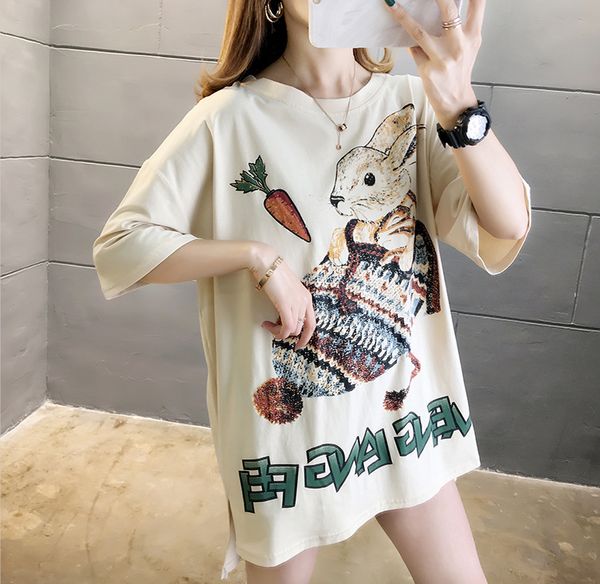 2020 brand womens summer t shirt with cartoon printed fashion designer t shirts cute women tees 3 colors fits all clothing, White
2020 brand womens summer t shirt with cartoon printed fashion designer t shirts cute women tees 3 colors fits all clothing, White