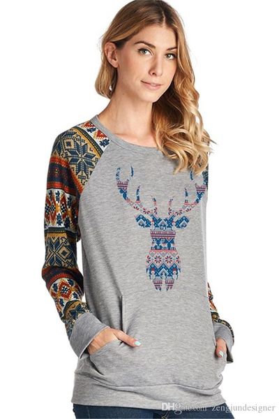 womens deer print desinger tshirts christmas styel long sleeve crew neck female clothing festival style casual apparel, White
womens deer print desinger tshirts christmas styel long sleeve crew neck female clothing festival style casual apparel, White